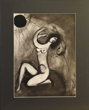Marc Chagall (1887-1985 ) Le philosophe vindicatif (Mściwy Filozof) z cyklu „Contes de Boccace„ ( Dekameron Boccacia) 1950