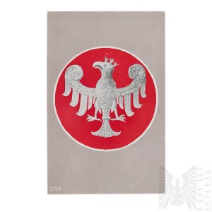 II RP Pocztówka TSL Z Orłem z Czasów Panowania Władysława Łokietka - Kraków - Towarzystwo Szkoły Ludowej