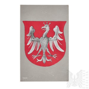 II RP Pocztówka TSL Z Orłem z Czasów Panowania Aleksandra Jagiellończyka - Kraków Towarzystwo Szkoły Ludowej