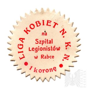 II RP Znaczek Kwestarski/Cegiełka Liga Kobiet N. K. N Szpital Legionistów w Rabce - Naczelny Komitet Narodowy