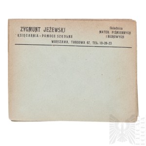 II RP Pakiet Kopert Firmowych Zygmunt Jeżewski Sklep z Artykułami Szkolnymi - Warszawa Praga ul. Targowa