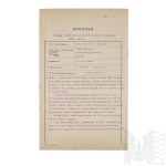 II RP Printing of the Ministry of Military Affairs Application for the award of the Silver Cross of Merit to Bronislaw Weckowicz - 5th Baon KOP "Luzki".