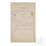 II RP Printing of the Ministry of Military Affairs Application for the Award of the Bronze Cross of Merit to Jan Baczek - 5th Baon KOP "Luzki".