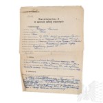 PRL Questionnaire on War Losses Issued by General Kazimierz Jacynik Former Commander of the 8th Infantry Division.
