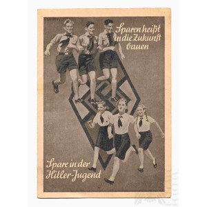 III Rzesza Kartka z Informacjami o Budżecie Oszczędnościowym Hitlerjugend HJ