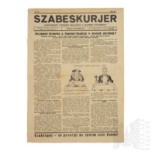 II RP Gazeta Antysemicka “SZABES KURJER” - “Żydzi są siewcami zgnillizny moralnej”