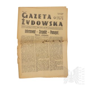 [JUDAICA] Generalne Gubernatorstwo “Gazeta Żydowska” I Numer Kraków 23 Lipca 1940 Rok - Getto Generalna Gubernia