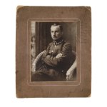 II RP Studio Photograph of a Soldier of the Polish Army on Cardboard.