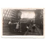PRL Photograph of Civilians on the Destroyed Kierbedzia Bridge - Warsaw 1945