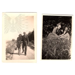 III Rzesza Romantyczne Fotografie Żołnierza Wehrmachtu z Dziewczyną