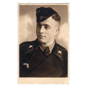 III Rzesza Fotografia Portretowa Żołnierza Panzerwaffe