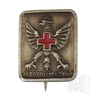 PSZnZ Rzadka Odznaka Polskiego Czerwonego Krzyża Jerozolima 1941 - PCK