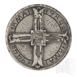 [SREBRO 916] PRL Medal Pamiątkowy 40 Rocznica Bitwy Pod Monte Cassino Częstochowa 1984