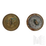 Austria-Hungary - Two Regimental Buttons with the Numeral "2"