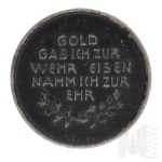 German Empire Medal In Eiserner Zeit 1916 "Gold I gave for Armaments, and Steel I accepted with Honor."