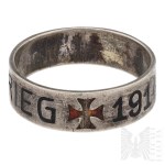 [SILVER] German Empire Patriotic Ring 1st World War 1914/15.