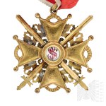 Carska Rosja Order Św. Stanisława z Mieczami II Klasy - 1916/17 Rok Wojenna Produkcja z Brązu