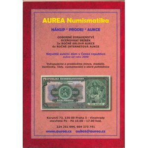 Catalogues num., AUREA : Monnaies et médailles - Tchécoslovaquie, République tchèque et slovaque