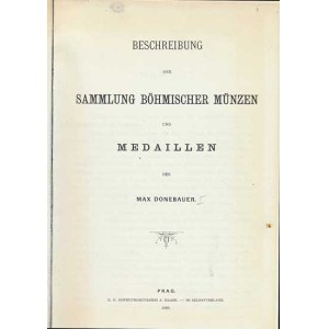 Num.katalogy, Donebauer M.: Beschreibung der Sammlung böhmischen Münzen und