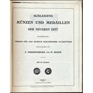 Num.catalogues, Friedensburg F./Seger H.: Schlesiens Münzen und Medaillen der