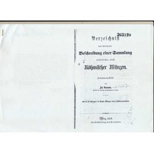 Num.catalogues, Collection of Czech coins and medals of Wilhelm Kilian - auction catalogue