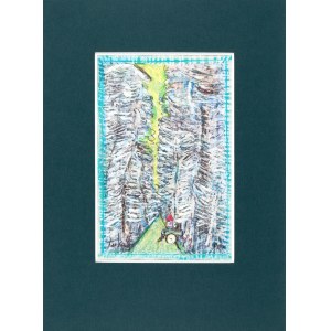 Eugeniusz TUKAN-WOLSKI (1928-2014), Landscape with tall trees and a machine