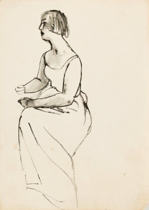 Ludwik MACIĄG (1920-2007), Portret kobiety siedzącej