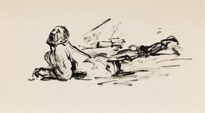 Ludwik MACIĄG (1920-2007), Szkice z wojny: ranny żołnierz