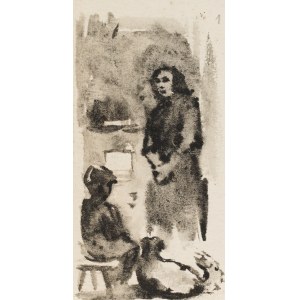Ludwik MACIĄG (1920-2007), Scene in the cottage