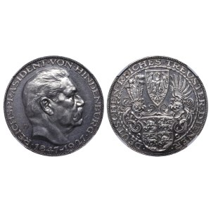 Germany, Silver Medal - Paul von Hindenburg, NGC, MS 60