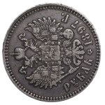 Impero russo, 1 rublo, anno 1897, (**), errore del dado ruotato