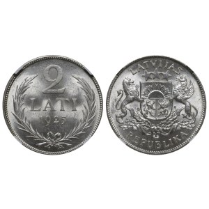 Lettland, 2 Lati, Jahr 1925, NGC, MS 64