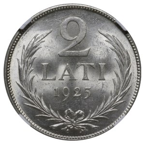 Lettland, 2 Lati, Jahr 1925, NGC, MS 64