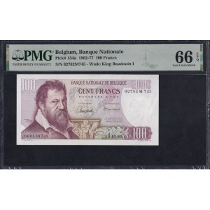 Belgia, 100 franków, 1962-77, Gem UNC 66 EPQ