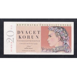 Tschechoslowakei, 20 Korun, 1949, AU