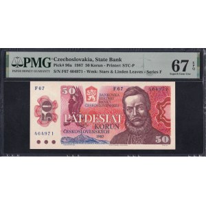 Cecoslovacchia, 50 Korun, 1987, superba gemma UNC 67 EPQ