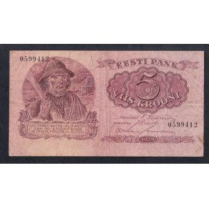 Estonsko, 5 Krooni, 1929, VF
