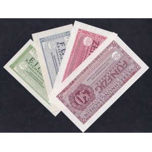 Germany, Set of 4 Banknotes (1, 5, 10, 50 Reichsmark), 1944, UNC