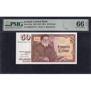 Iceland, 50 Kronur, 1961 (1981), Gem UNC 66 EPQ