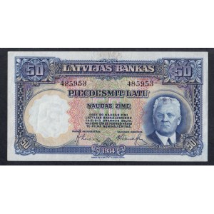 Lettland, 50 Latu, 1934, XF
