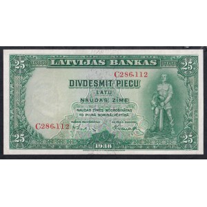 Lettonia, 25 Latu, 1938, aUNC