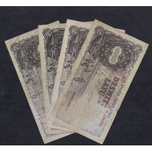 Latvia, Set of 4 Banknotes (10 Latu), 1937-1940, VF