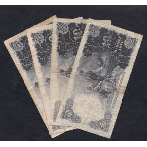 Latvia, Set of 4 Banknotes (10 Latu), 1937-1940, VF
