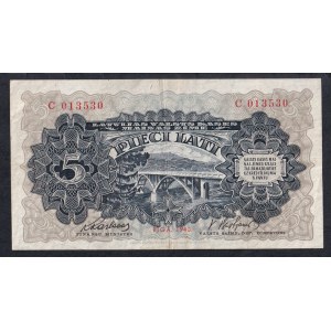 Lettonia, 5 Lati, 1940, XF