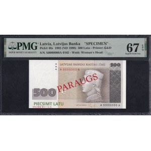 Latvia, 500 Latu, 1992 (1998), Superb Gem UNC 67 EPQ, RARE, ''SPECIMEN''