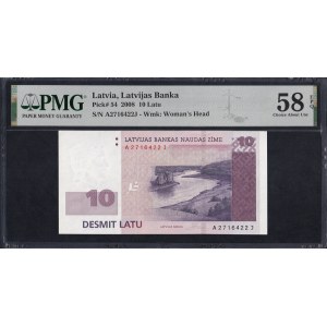 Lettonia, 10 Latu, 2008, scelta UNC 58 EPQ