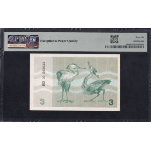 Lithuania, 3 Talonas, 1991, Gem UNC 66 EPQ
