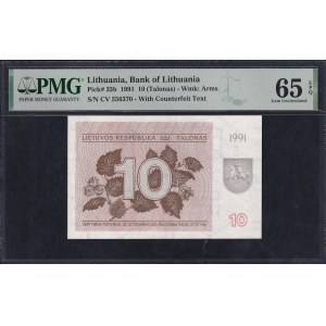 Lithuania, 10 Talonas, 1991, Gem UNC 65 EPQ