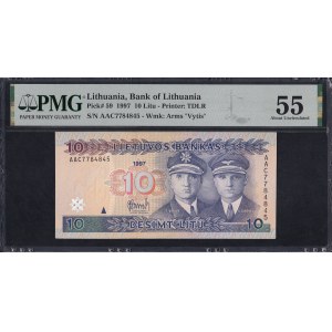Lithuania, 10 Litu, 1997, About UNC 55