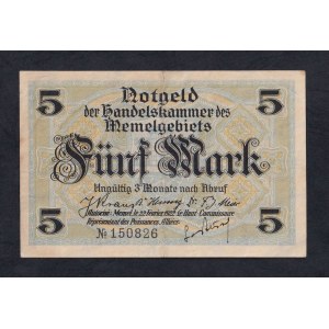 Memel, 5 Mark, 1922, XF